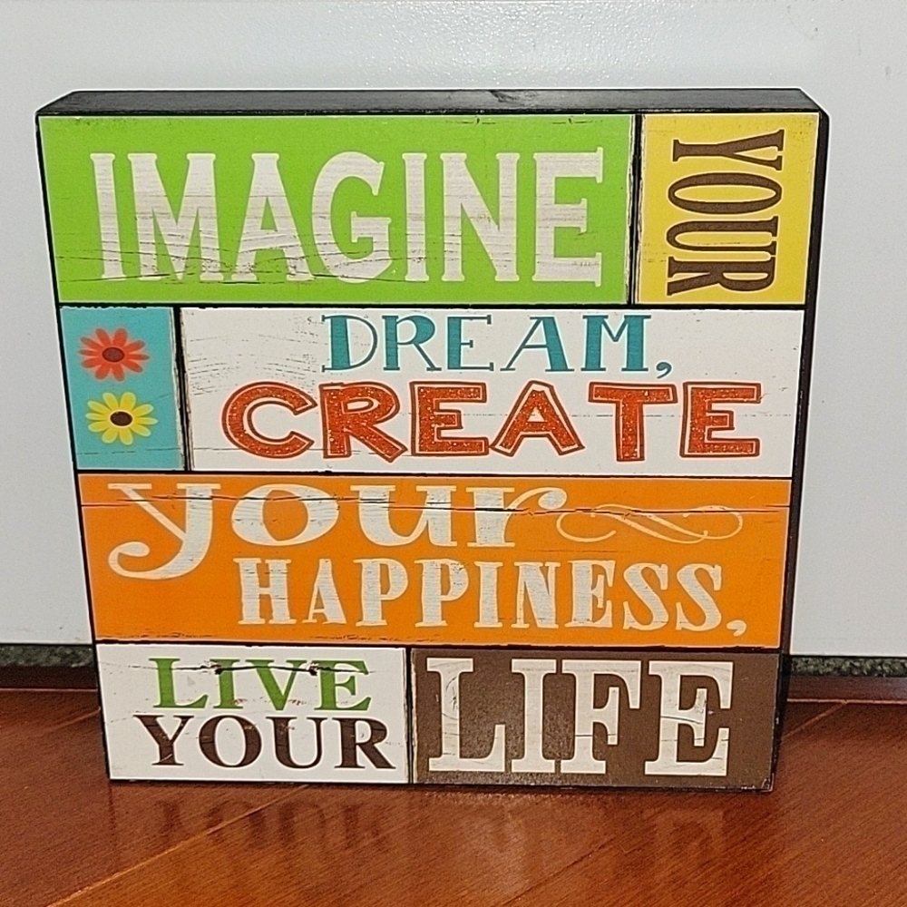 Wall Hanging Square Motivational Decoration 8x8